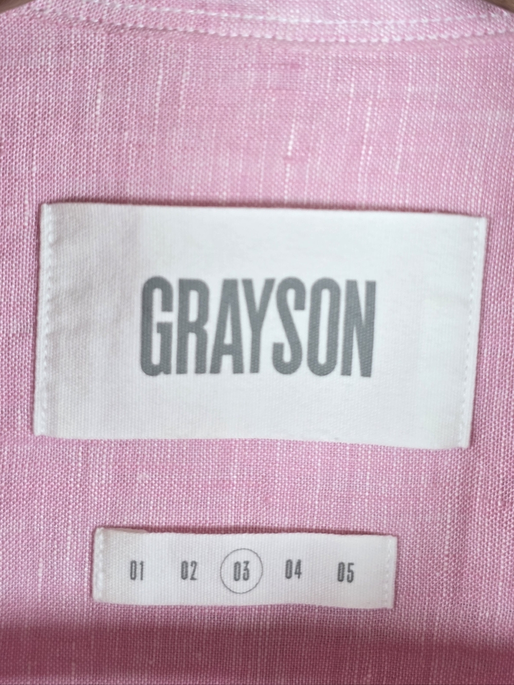 Grayson By Frank And Eileen The Hero 100% Linen Button Down Shirt Pink Sz 3/M - Picture 7 of 13